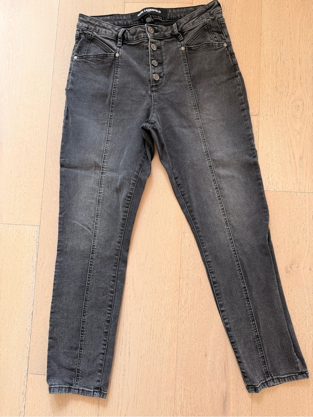 Karl Lagerfeld High-Rise Button-Fly Jeans